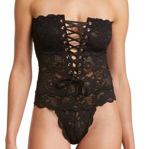 Spinster Reversible Lace Bodysuit Wear HAH Size XS NWOT